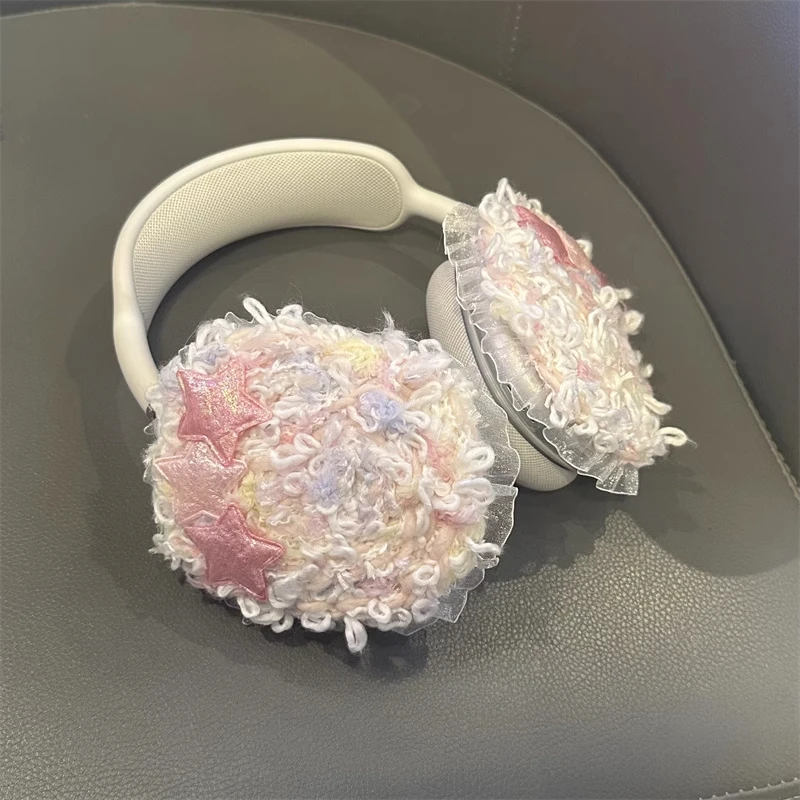 

Plush Star Cute Airpods Max Headphone Case Custom Fashion Protective Earphone Case Cover Decoration Headphone Accessories