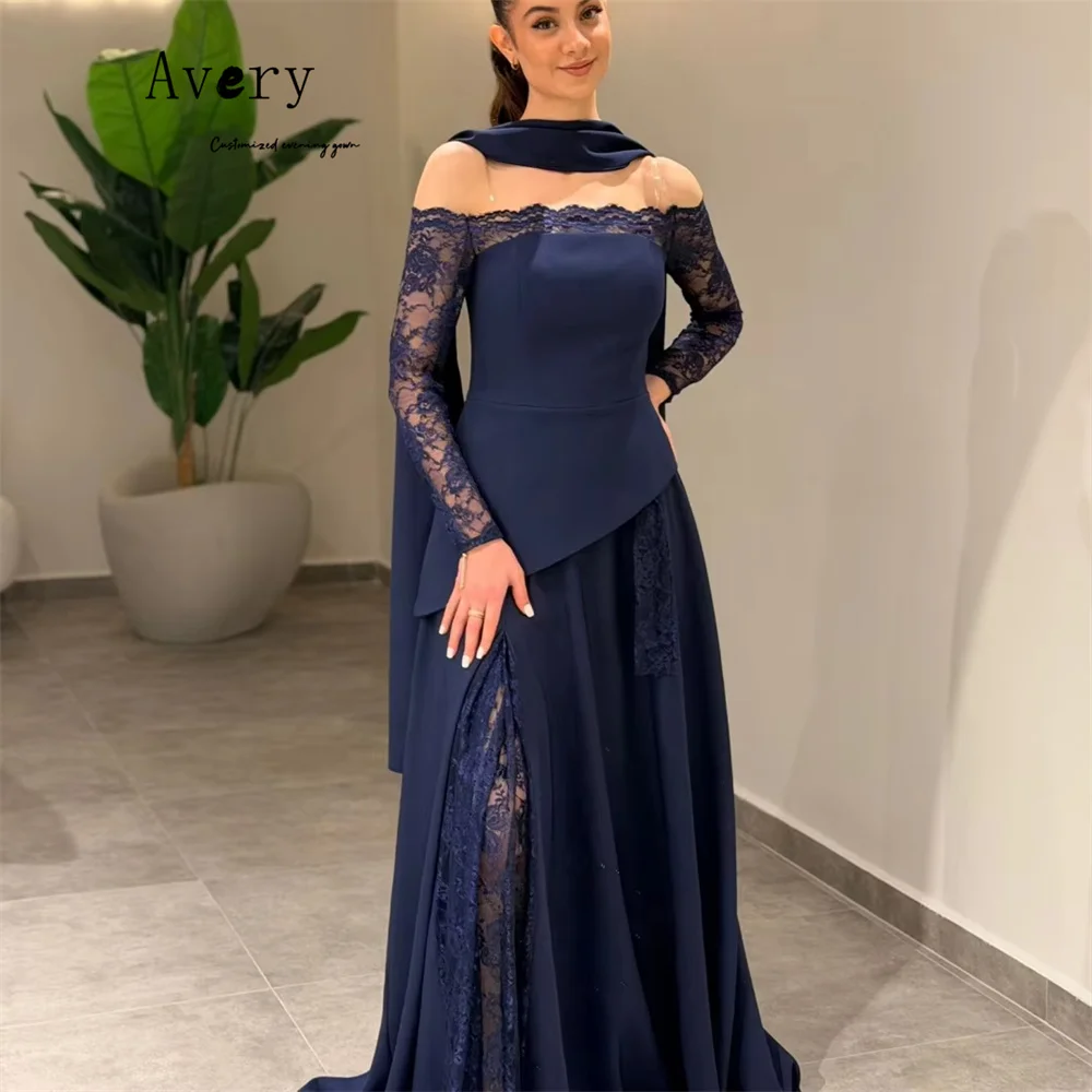 Avery personnalisé rose dentelle broderie manches longues robes de Cocktail élégantes 2025 femme robe de soirée de luxe robes de soirée luxueuses