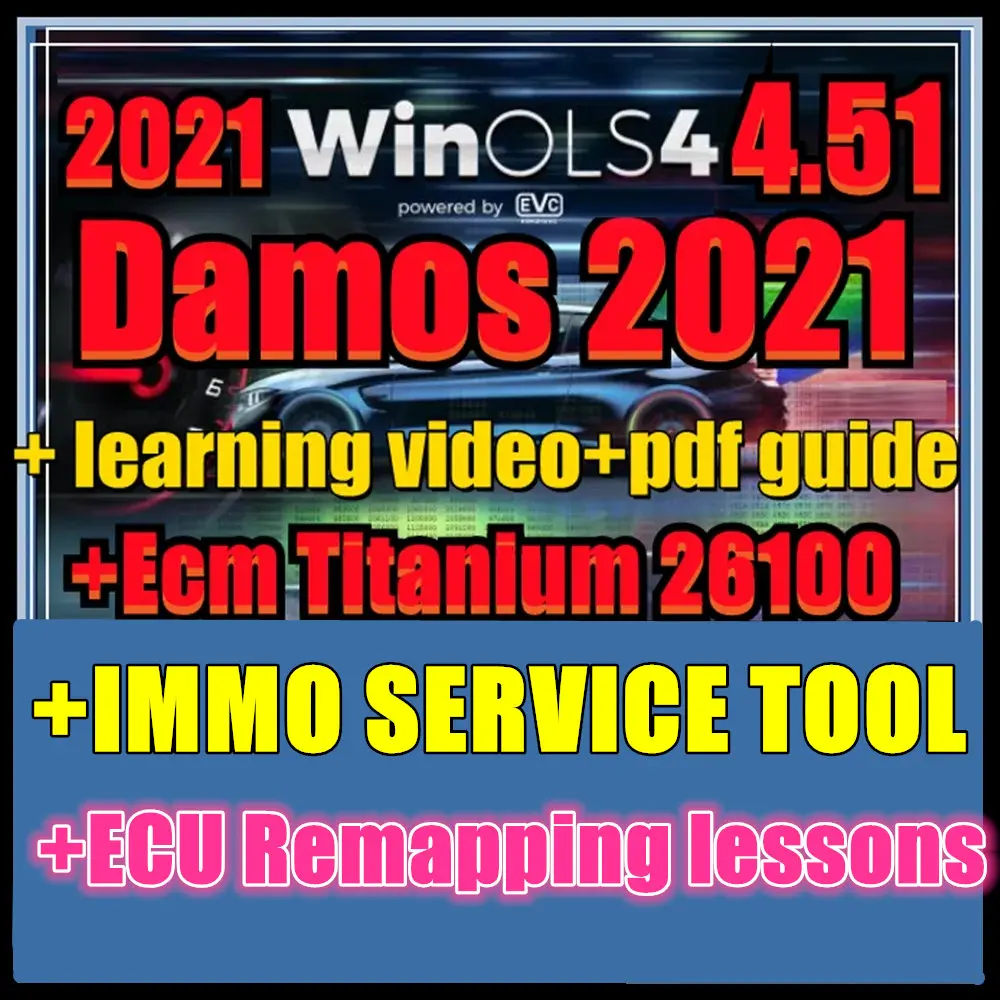

Новинка WinOLS 4,51 с плагинами Vmwar + 2021 Damos + ECM TITANIUM + IMMO сервисный Инструмент + уроки снятия ЭБУ + видеогид автомобиль