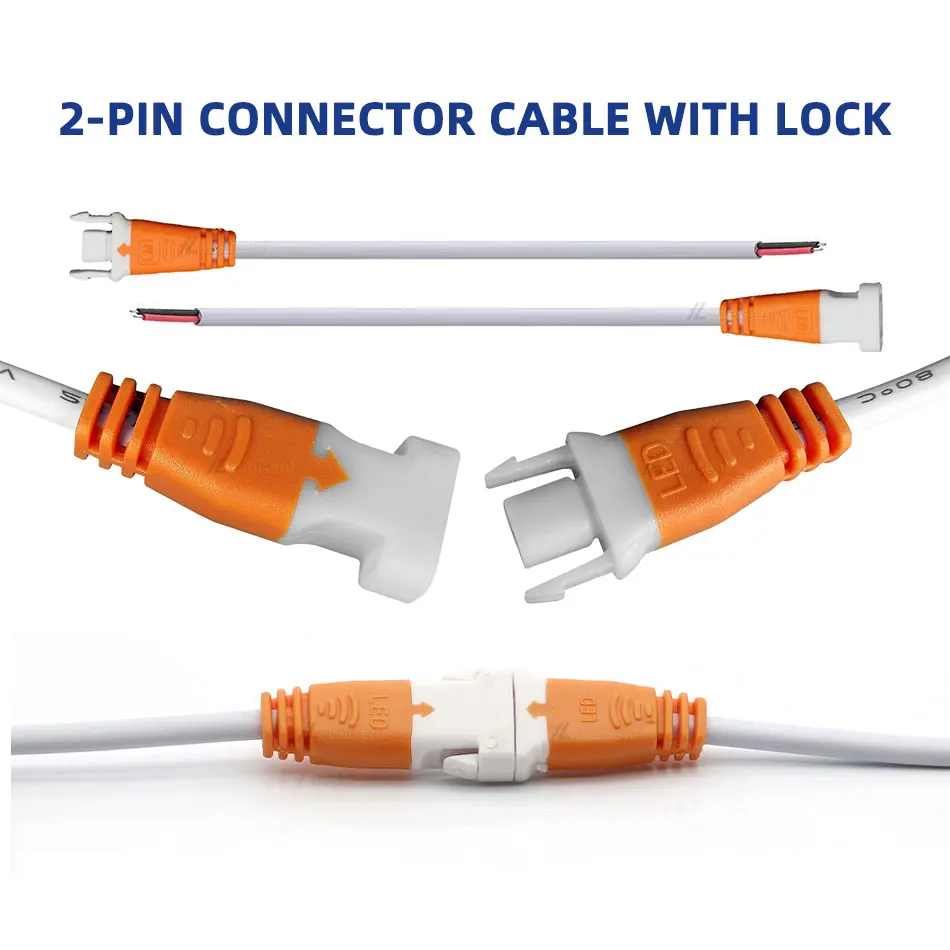 5/10Pc LED Power Connectors with Lock Buckle 15cm length cable Male Female jack 2-Pin Plug Pitch 3mm for driver LED Strip Lights