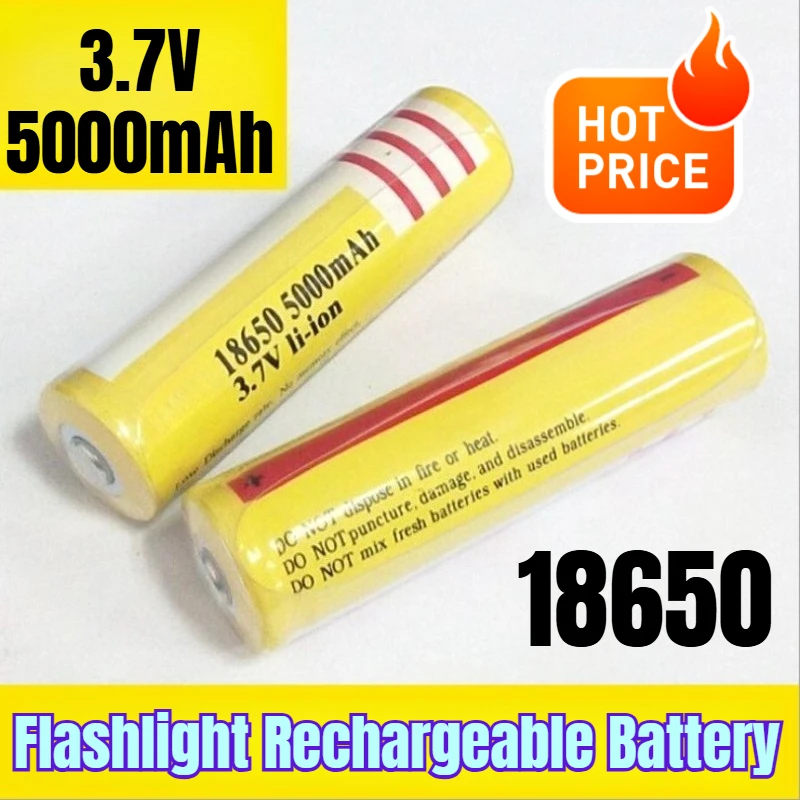 

3.7V 5000mAh 18650 Flashlight Rechargeable Battery