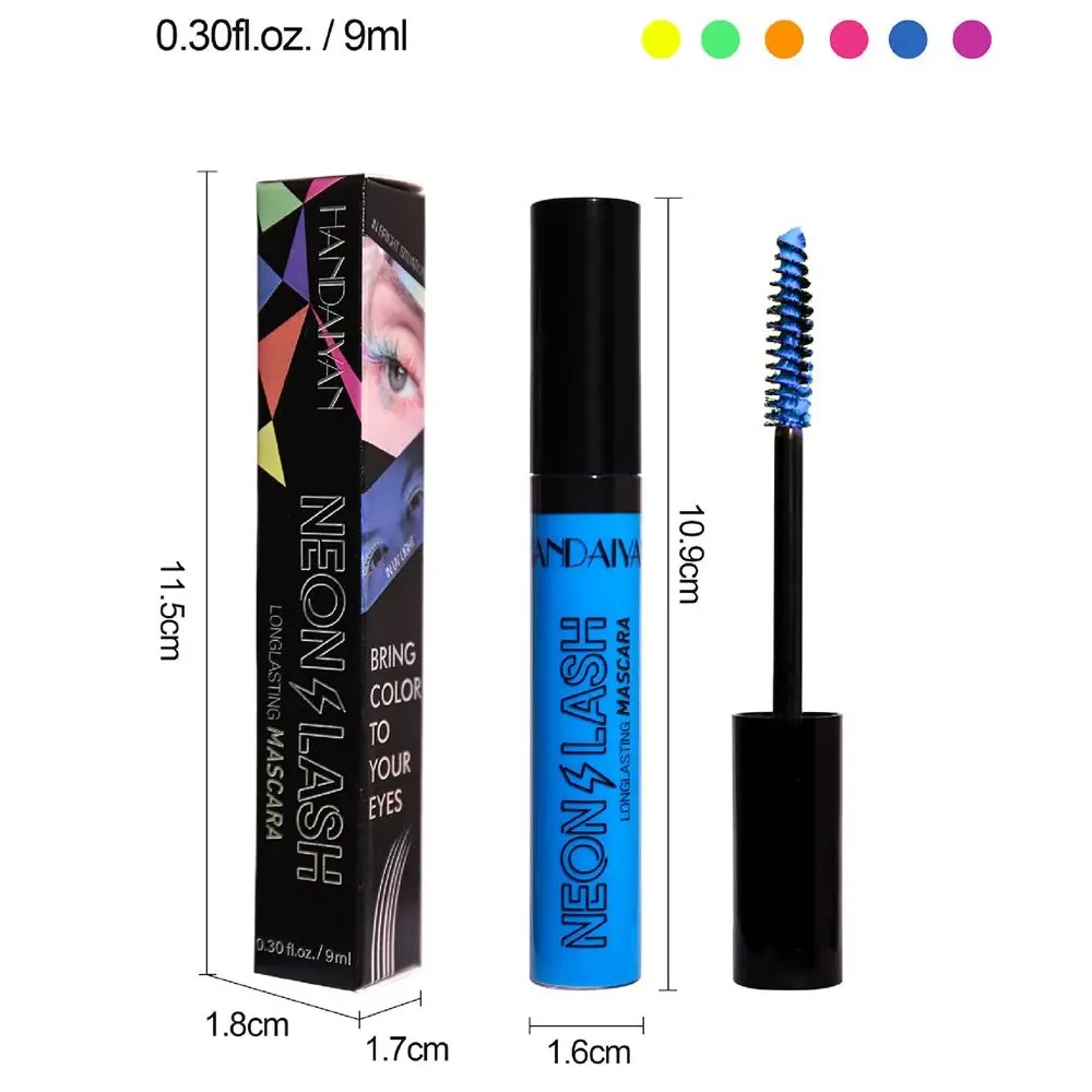 Ultra feine UV-helle Mascara Wimpern verlängerung Curling dicke bunte Neon Wimpern wasserdicht schnell trocknen