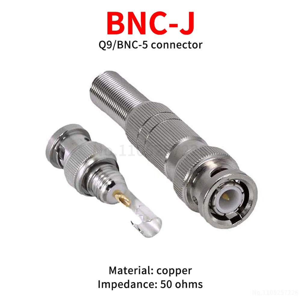 BNC-J solder-type male connector copper Q9 male CCTV cable connector BNC-5 coaxial cable connector plug (1 pcs)
