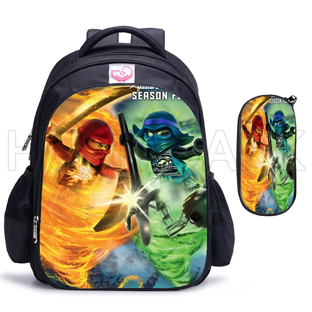 Mochilas escolares Ninja para niños y niñas, mochila primaria de 16 pulgadas, Software ortopédico, novedad