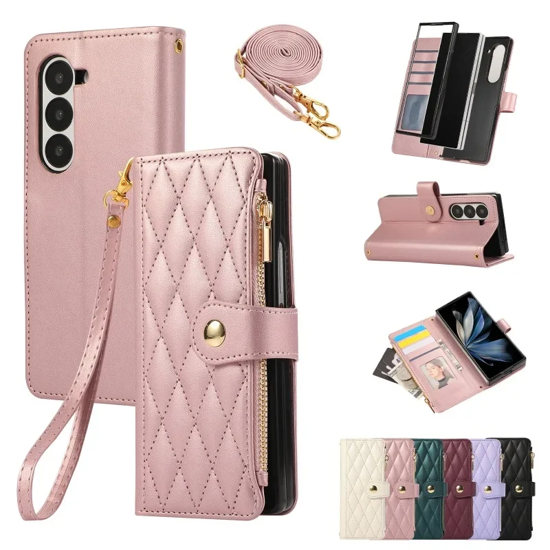 Handgelenkriemen-Brieftasche mit Kartenhalter Handyhülle für Samsung Galaxy Z Fold 8 Ultra 7 6 5 4 Fold6 Fold5 Lederhülle – Detail 12