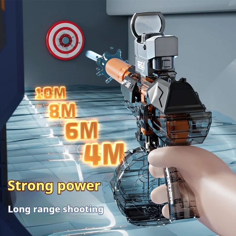 Hot Sales 2025 Ice Explosion Water Gun Fully Automatic Water Gun Toy High Speed Continuous Automatic Submachine Gun Children Toy