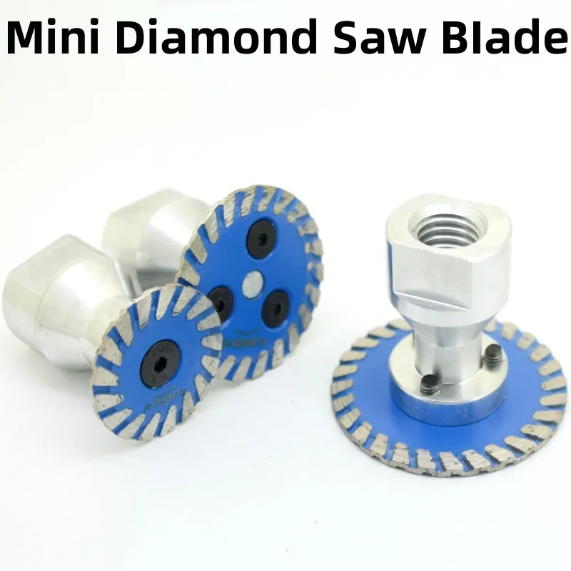 Mini-Diamantsägeblatt mit M14-Gewinde und Abnehmbarem Flansch Turbo-Trennscheibe für Granit, Marmor, Stein und Beton Schneidwerkzeug – Detail 1