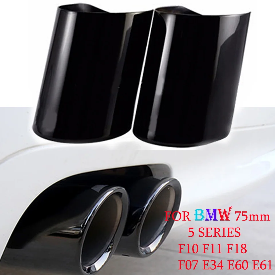 2pcs Car Exhaust Muffler Tip Stainless Steel For BMW 5 Series 520i 525i 528i 530i 535d 535i F10 F11 F18 F07 GT E39 E60 E34 E61