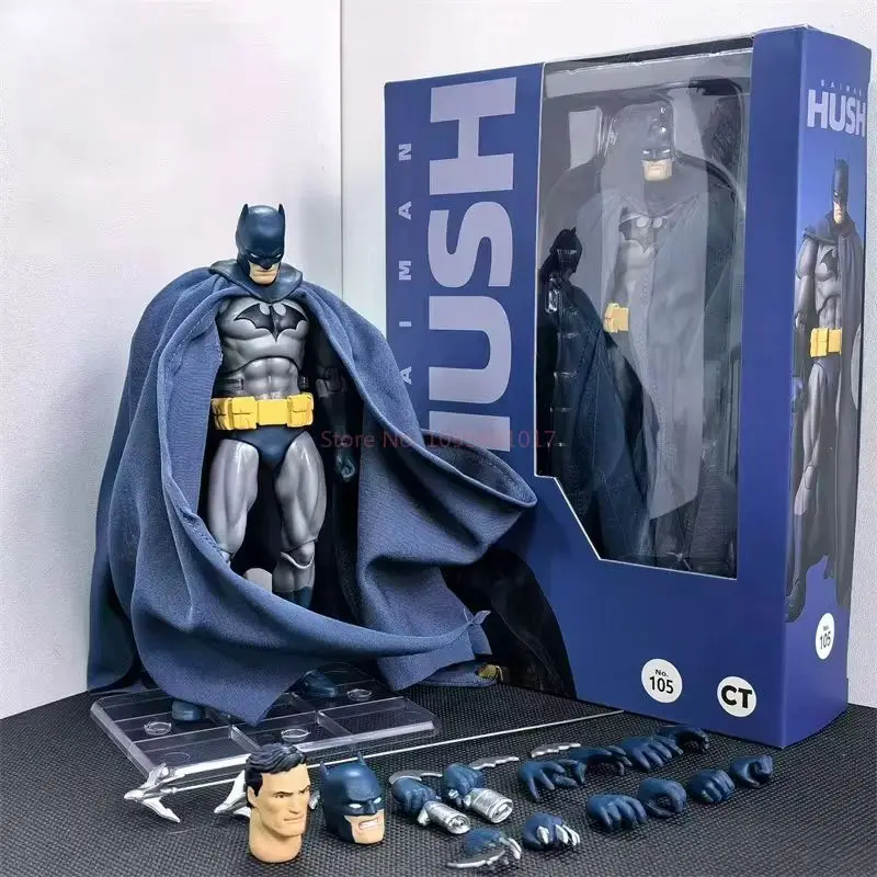جديد في المخزون مافيكس 105 النسخة الهزلية هش باتمان الأزرق العدالة الدوري عمل الشكل للأطفال جمع لعبة هدية الكريسماس #6