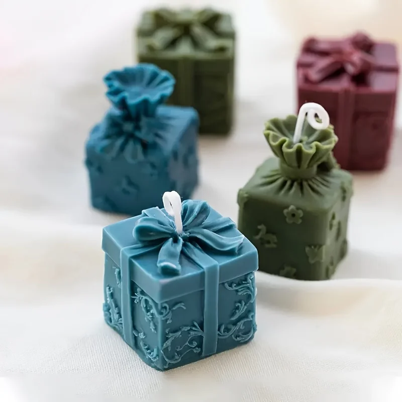 3D Quadratische Geschenkbox Aromatherapie Kerze Silikonform Herstellung DIY Weihnachtsgeschenkbox Dekoration Gips Harzform – Detail 3