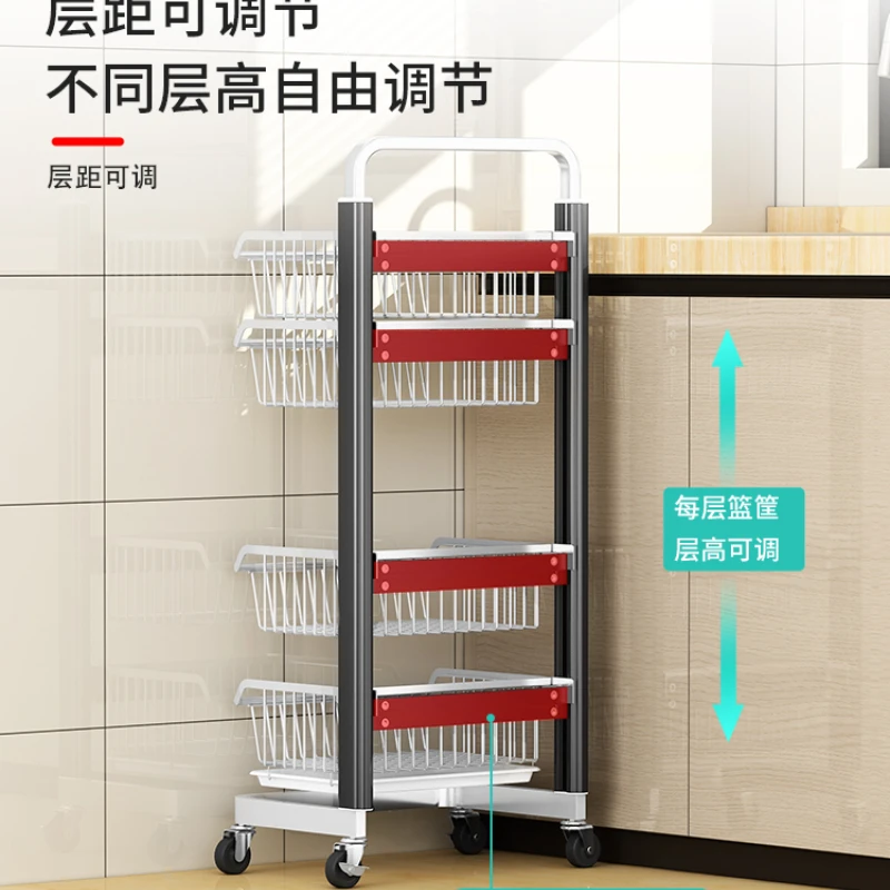 Kitchen Vegetable Storage Rack Floor to Floor Multi layered Pot Rack Fruit and Vegetable Multifunctional Integrated