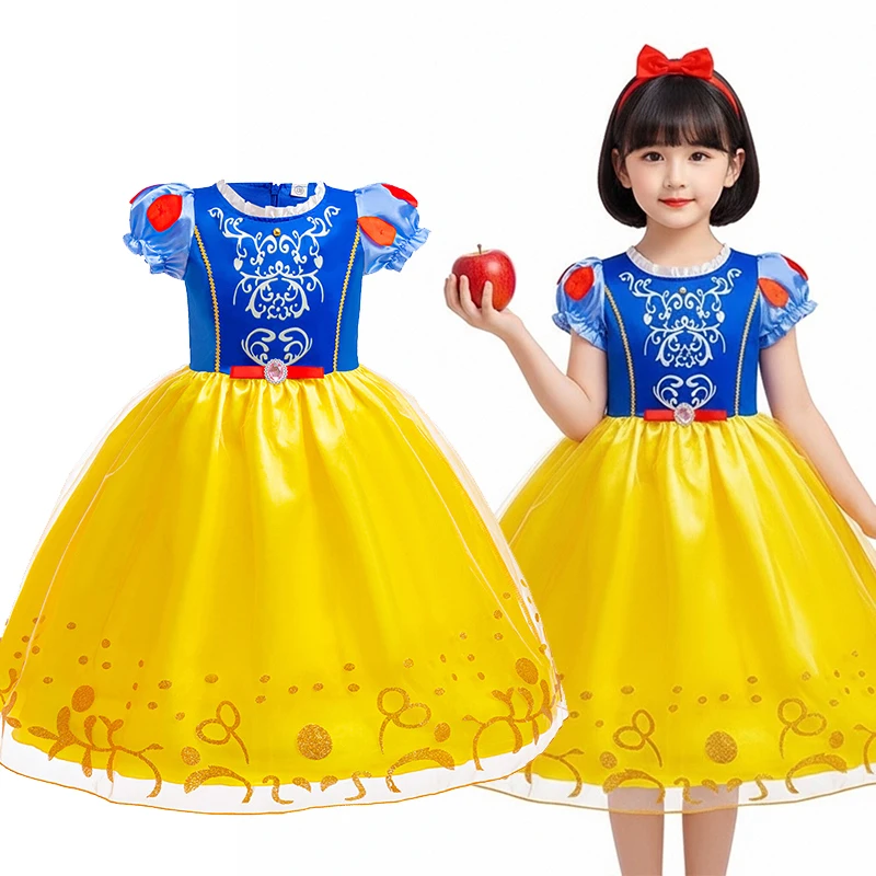 فستان الأميرة سنو وايت للفتيات فساتين الحفلات للأطفال فستان الأطفال البنات لأعياد الميلاد التأثيرية للأطفال فستان الحفلات الراقصة #3