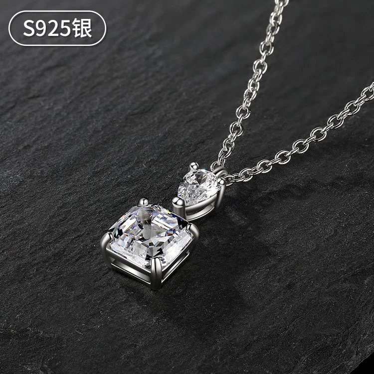 

brand genuine Luxury real jewels S925 Silver Four Temperament Necklace Korean Version Online Red Small Fresh Claw Chain High Car