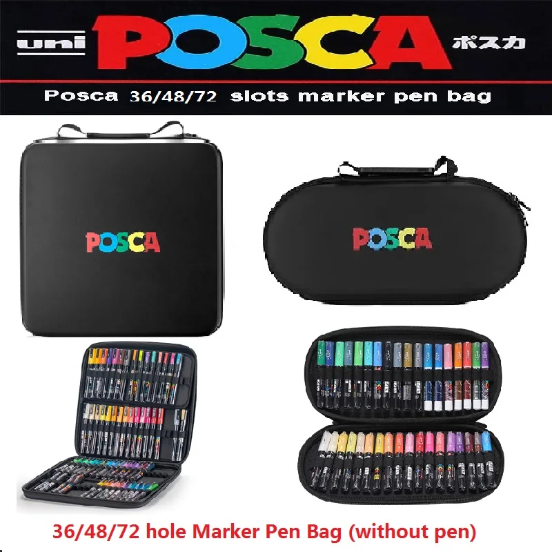 papelaria portatil 36 48 72 buracos slots marcador bolsa case organizer para todos posca tamanho marcador para uni pc1m 3m 5m 8k 17k 01