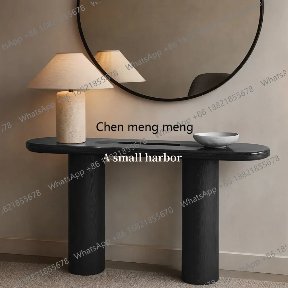 M183 Nordic entrance table Solid wood medieval entrance table Aisle marble entrance cabinet End view table