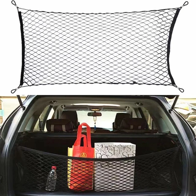 90x40 CM/60x110 CM Uchwyt na siatkę Uniwersalny bagażnik samochodowy Tylny bagażnik Nylonowa elastyczna siatka z 4 plastikowymi kieszeniami na haczyki