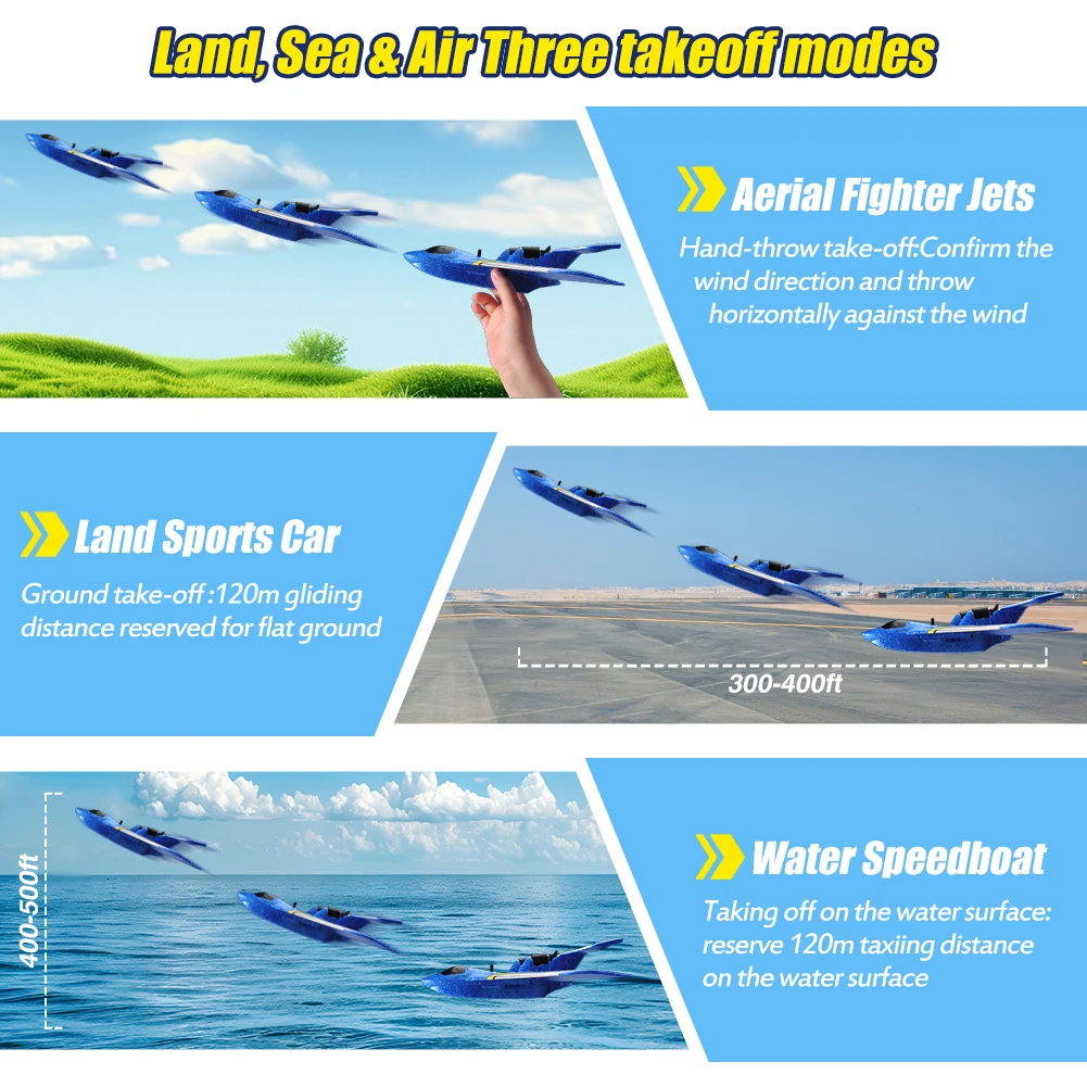 ZY425 طائرة مزودة بجهاز للتحكم عن بُعد 2CH المياه الهواء التحكم عن بعد الطائرات EPP رغوة RC طائرة شراعية الأولاد لعب للأطفال