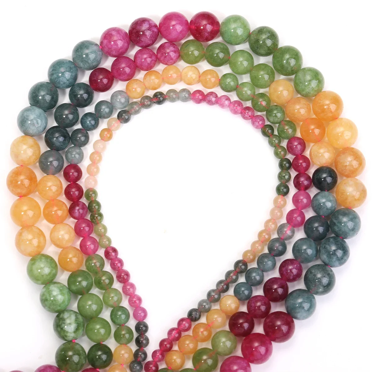 Rainbow Tourmaline Loose Beads 4/6/8/10mm DIY Jewelry Making Clavicle Chains Ethnic Style Bracelets Peace Blessings Diy Beads