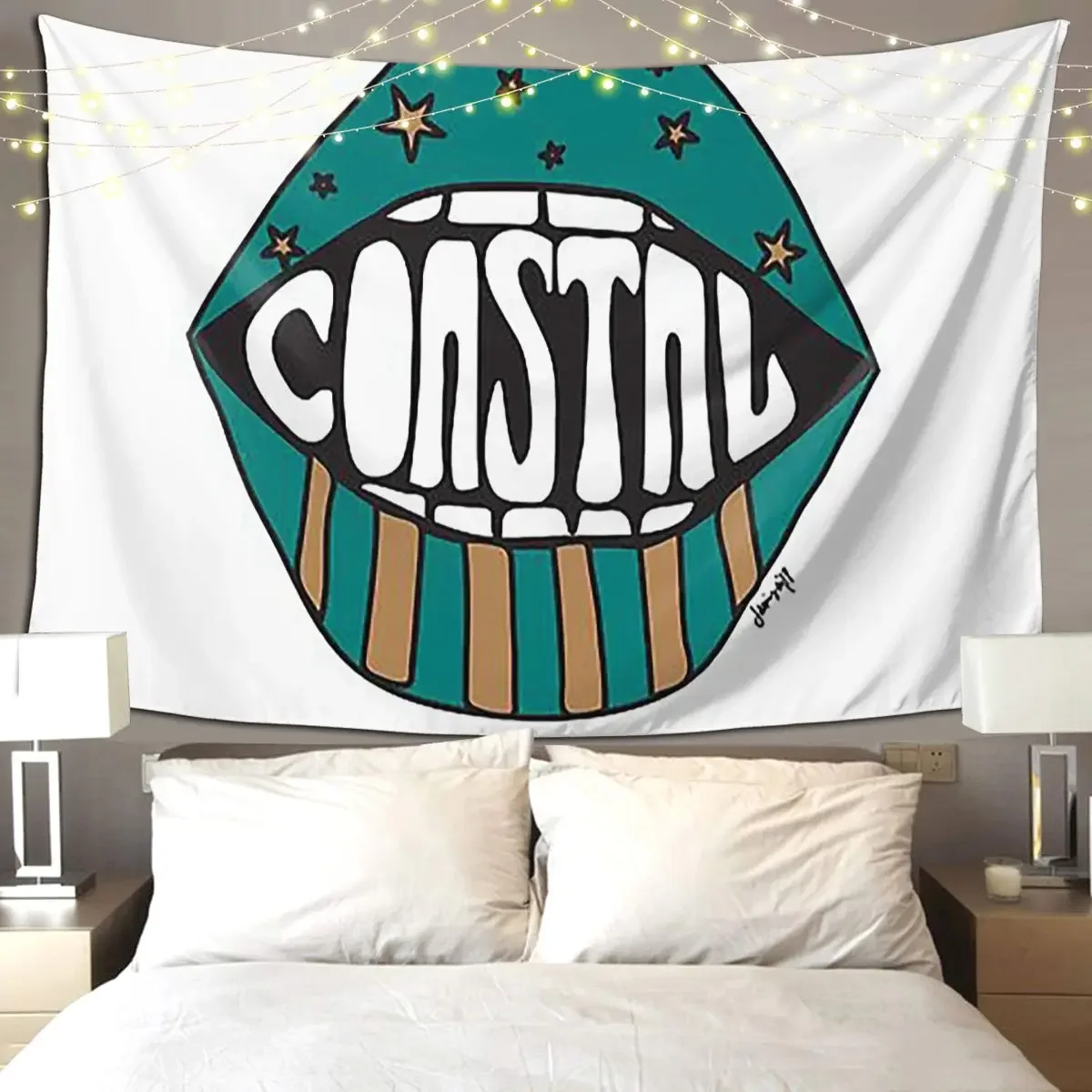 Coastal Carolina Funky Li Tapestry Art Wall Hanging Aesthetic Home Decoration Tapestries for Living Room Bedroom Dorm Room