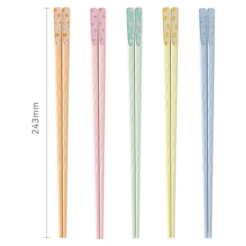 Colorful Fiberglass Chopsticks 5 Pairs Dishwasher Safe Food Grade Reusable for Ramen Hot Pot Asian Food Meals