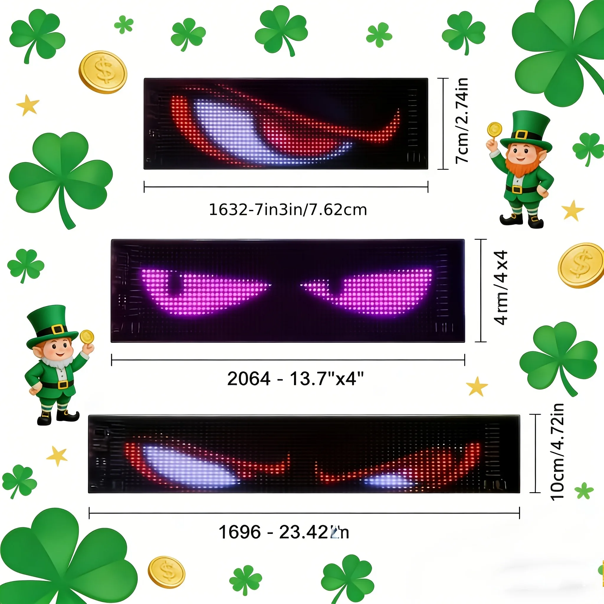 Smart Car LED Display Programmable Scrolling Sign APP Control DIY Animation Flex LED Panel USB Powered for Car Window Store Bar