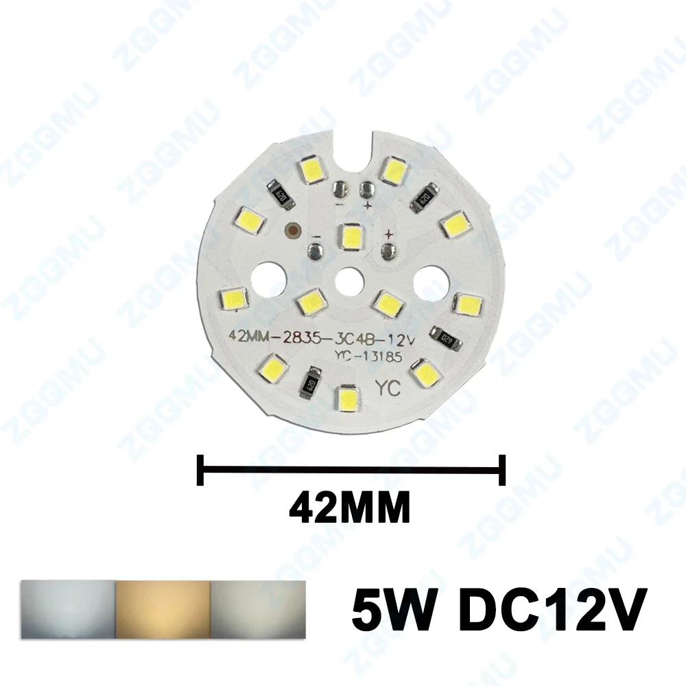 LED Lamp Chip DC12V/24V 1W-9W LED Bulb Patch Lamp SMD Board Round Module Light Source Board Suitable For Bulb Lamp LED Downlight