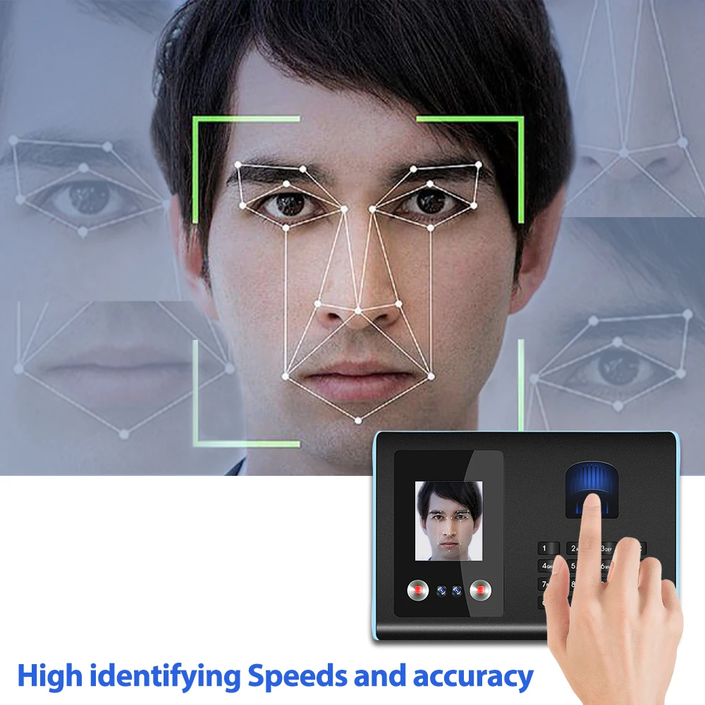 FA01Large-capacity Face and Fingerprint Time and Attendance Machine Can Be Hung or Swung Real Voice Reminder