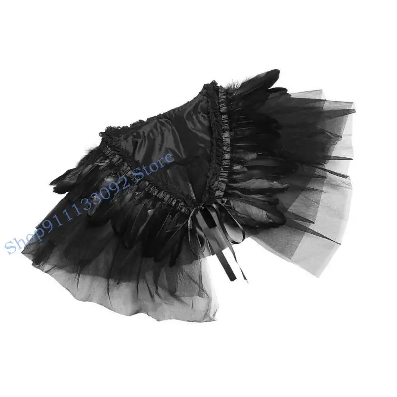 

H9ED Multilayer Lace Shawl Costume Props Collar Shoulder Wrap for Cosplay Party Carnival and Theme Party Dressingup
