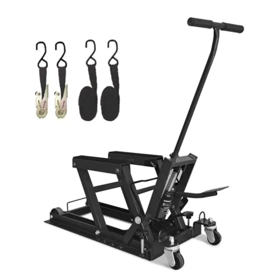 

Heavy-Duty Hydraulic Lift Table for Motorcycles ATVs 1500 LBS Capacity Scissor Jack with 4 Casters Professional Foot-Operated H