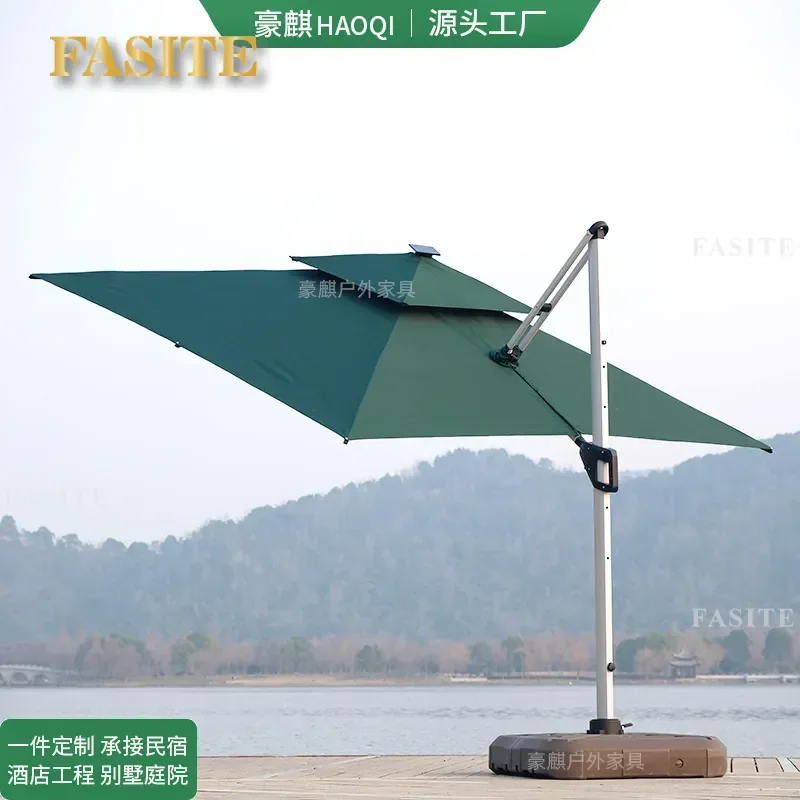 For Outdoor Patio Balcony Villa Garden Large Roman Parasol Umbrella with Stand Commercial Sunshade Shelter Durable Weather