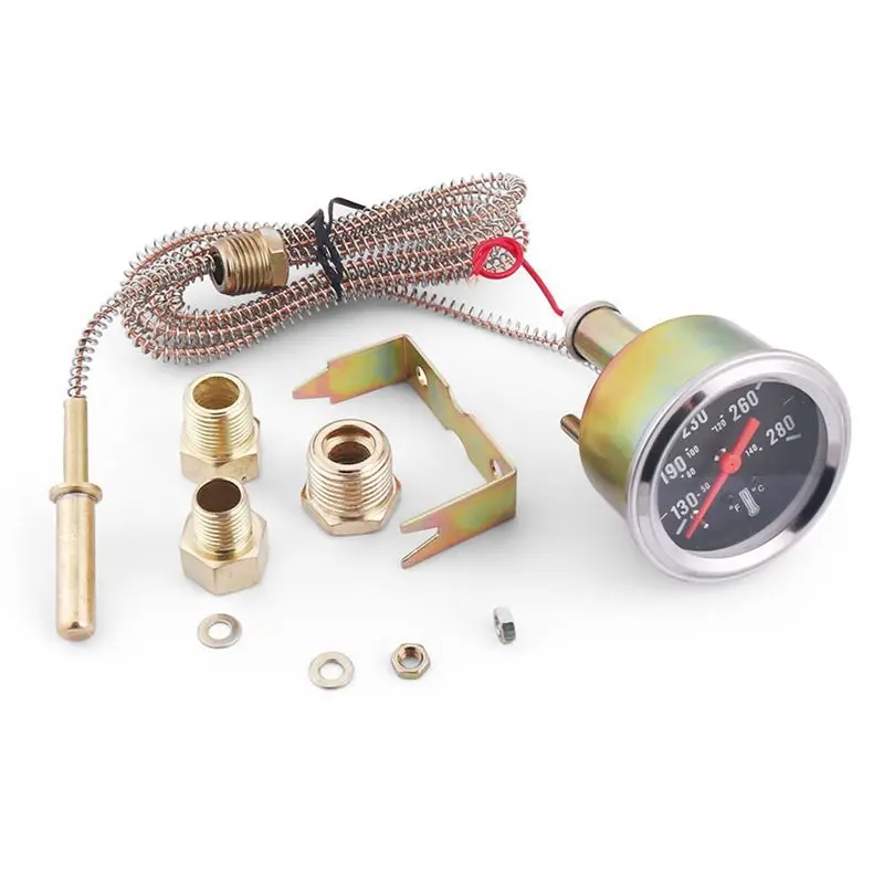 A85E-Car Modified Mechanical Water Temperature Gauge Water Temperature Gauge Car Meter With Sensor Mechanical Water Temperature