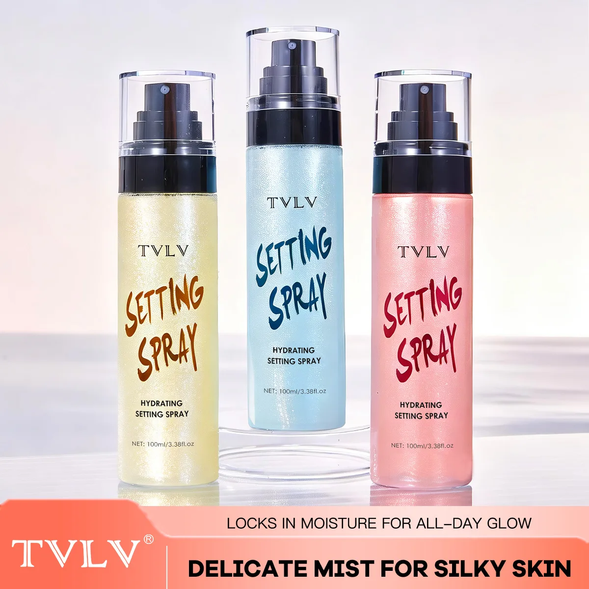 2 Pcs Set Moisturizing Setting Spray,Long-Wearing Makeup Fixing Spray,Waterproof Facial Setting Water,Suitable for All Skin Type