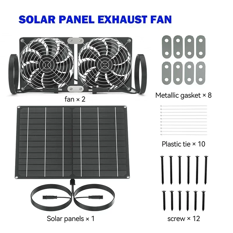 

25W Solar Panel Chassis Fan Waterproof Fan For Outdoor Greenhouse Chicken House Solar Energy Supplies Exhaust Cooling Vents