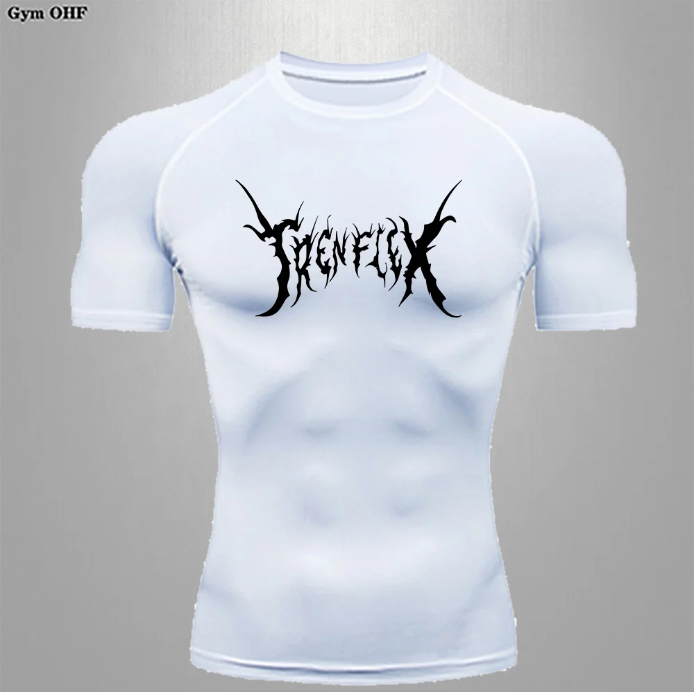 Compression Short Sleeve T Shirt Men Fitness Jujitsu Workout Hiking Sweatshirt Gym Training Sports Rashguard Athletic Top MMA