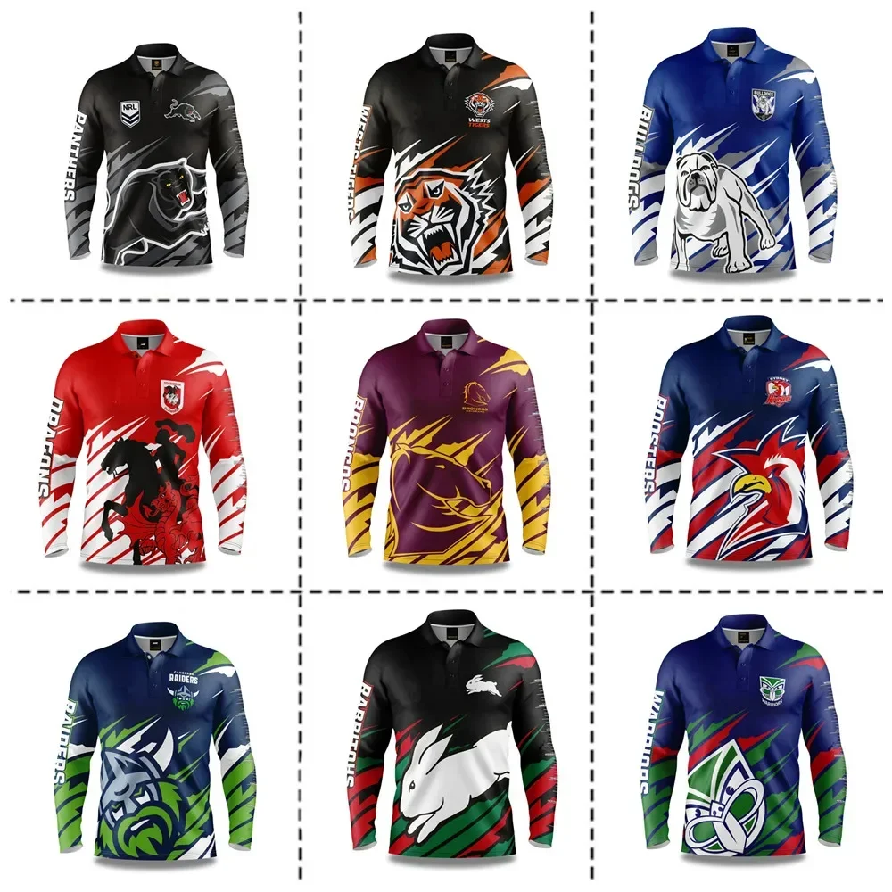 

2024 Panthers NSW Blues Maroons Storm Cowboys Tigers Sharks Raiders Rabbitohs Roosters Broncos Warriors Fishing Suit :S-5XL