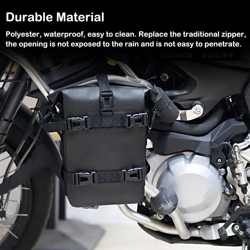 

Motorcycle Bumper Seat Side Bar Bag Capacity Luggage Riding Travel