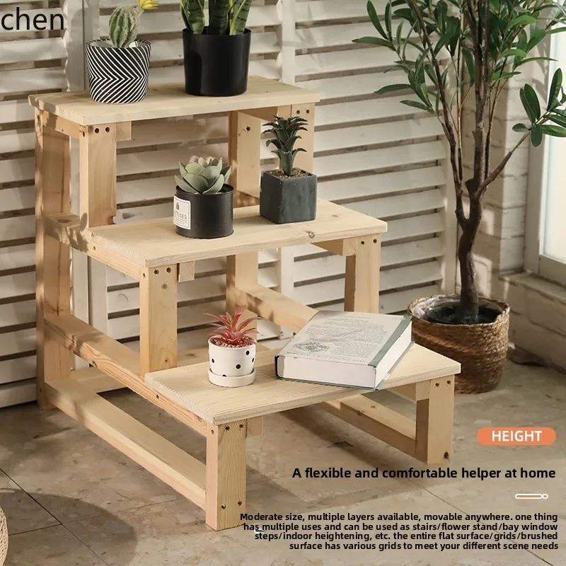 

ZML Outdoor Foot Step Pad Board Ground Heightening Step Stair Kitchen Household Solid Wood Doorway
