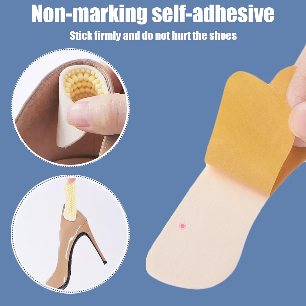 2\6Pcs Silicone Heel Stickers Heels Grips for Women Men Anti Slip Heel Cushions Non-Slip Inserts Pads Foot Heel Care Protector