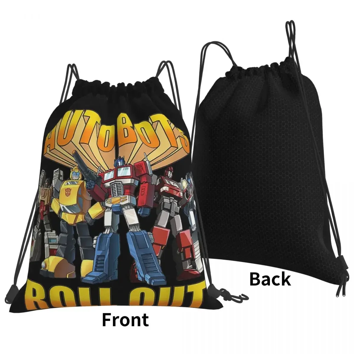 Transformers Autobots Backpacks Casual Portable Drawstring Bags Drawstring Bundle Pocket Storage Bag Book Bags For Travel School