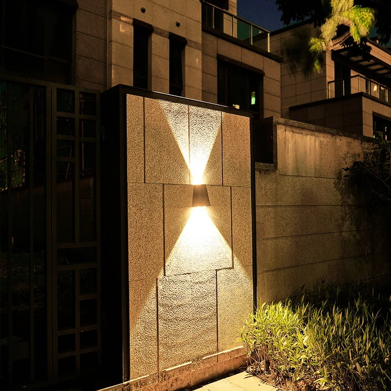 

Hot NEW Upgrade LED Outdoor Wall Solar Lights Waterproof Landscape Decorative Lighting for Garden Villa Patio Stair Corridor