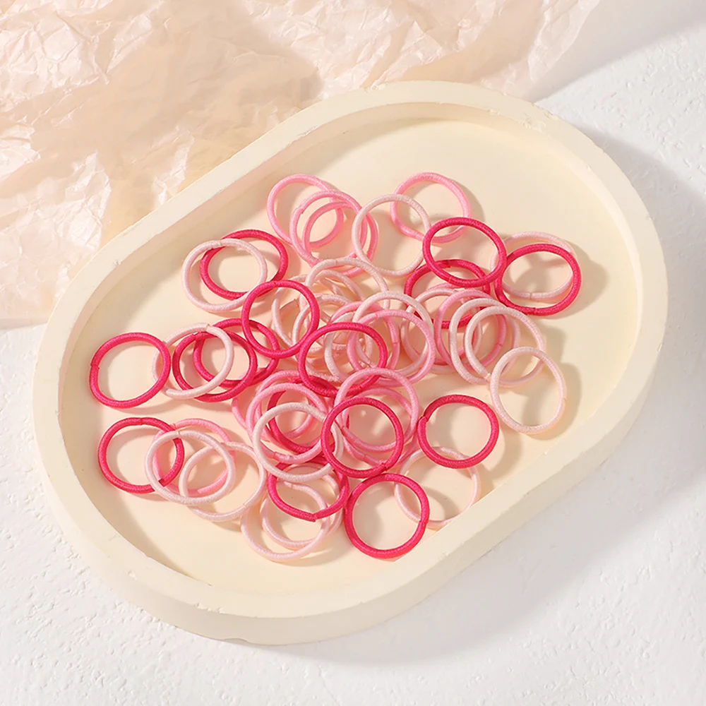 50/80/100/120Pcs Kids Soft Nylon Hair Ties No Crease Hair Scrunchies for Daily Sport Rubber Band for Children