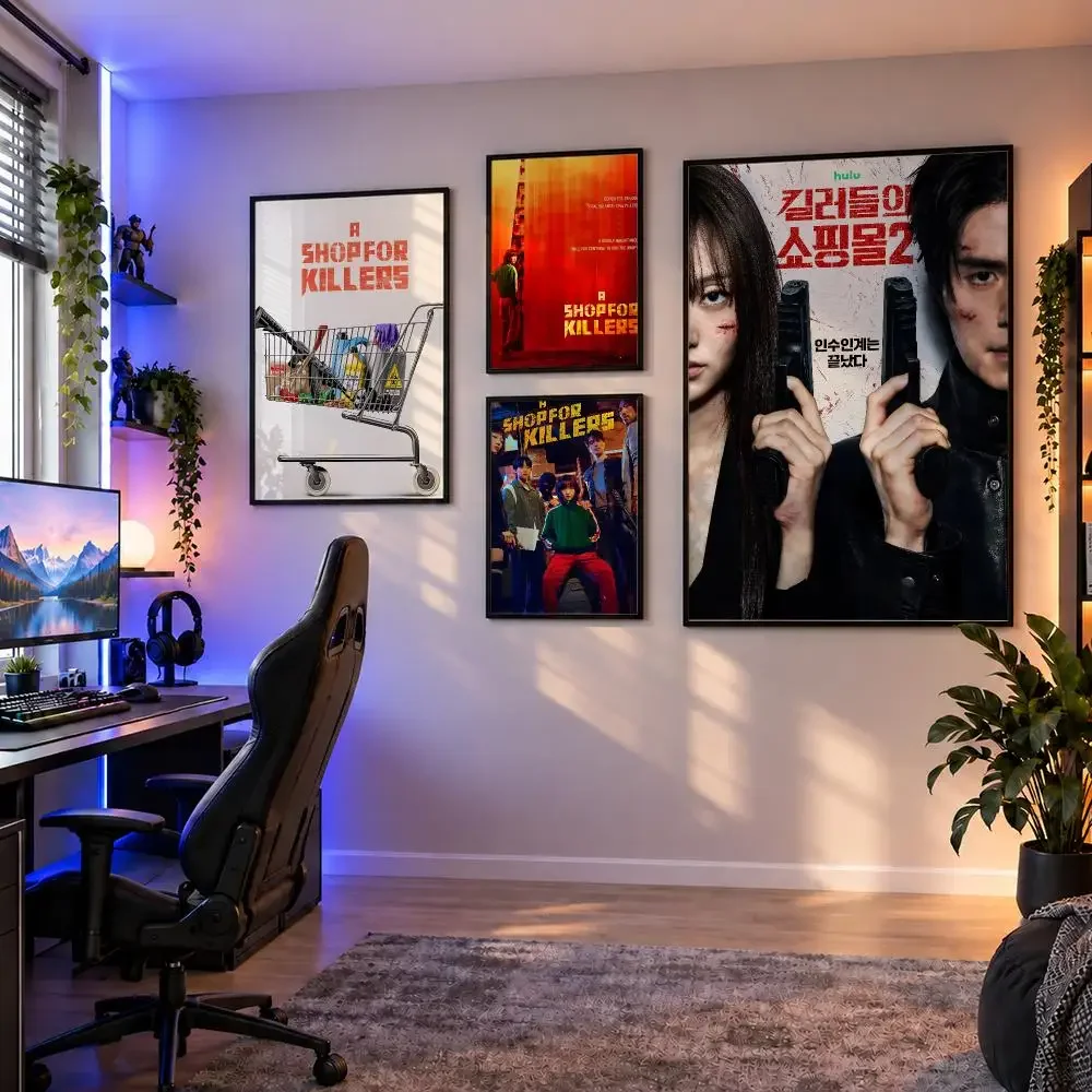 Series A Shop for Killers Jeong Jin Man Poster Wall Art PP Waterproof HD Self Adhesive Modern Home Decor Living Room Apartment