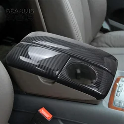 For Audi Q7 4l 2006-2015 Car Styling Armrest Cover Carbon fiber Trim Latch Lid Center Console Arm Rest Interior Auto Accessories