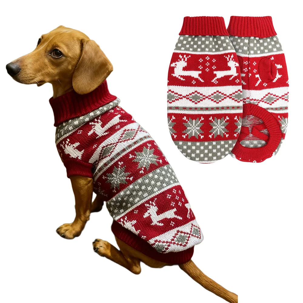 

Big Dog Sweater Winter Warm Christmas Clothes for Medium Large Dogs Golden Retriever Rottweiler Corgi Cat Pullover Jumper