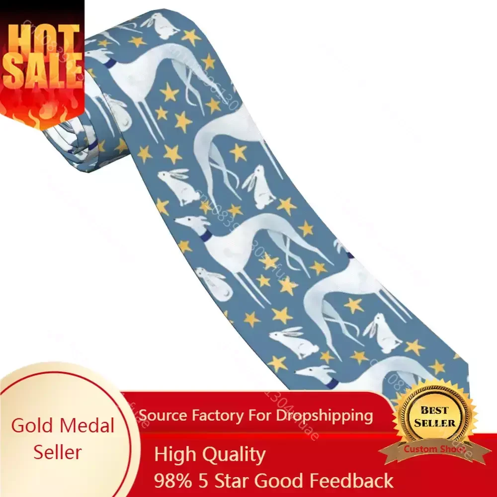 

Neckties Greyhound Whippet Dog Neck Ties for Men Skinny Classic Accessories Wedding Accessories Cosplay Props