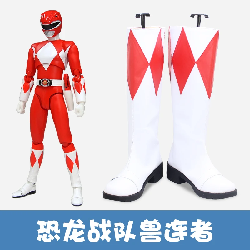 Kyoryu Sentai Zyuranger Tyrannosaurus Tyranno Ranger تأثيري أحذية أحذية رجل امرأة كرنفال Geki الأحمر الحارس الأحذية