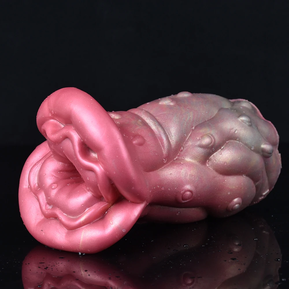 FAAK Male Masturbator Artificial Big Mouth Sexy Thick Lips Soft Silicone Vagina Realistic Pussy Skin Touch Sex Toys For Men