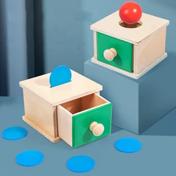Montessori Wooden Coin Box Sensory Toys Coin Ball for Kid Early Learning  Educational Shpe Matching Boxs Toy for Children Gifts