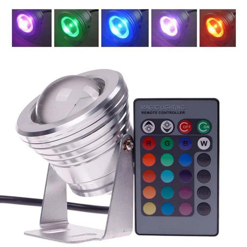 10W 12V Underwater RGB Colorful Led Flood Lights White /Warm white /RGB Waterproof Fountain Pool Lamps