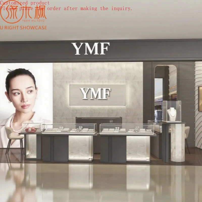 

Custom.High-End Custom Jewelry Counters Luxury Mall Use Tailored Shop Layout Design with Anti-Theft Function